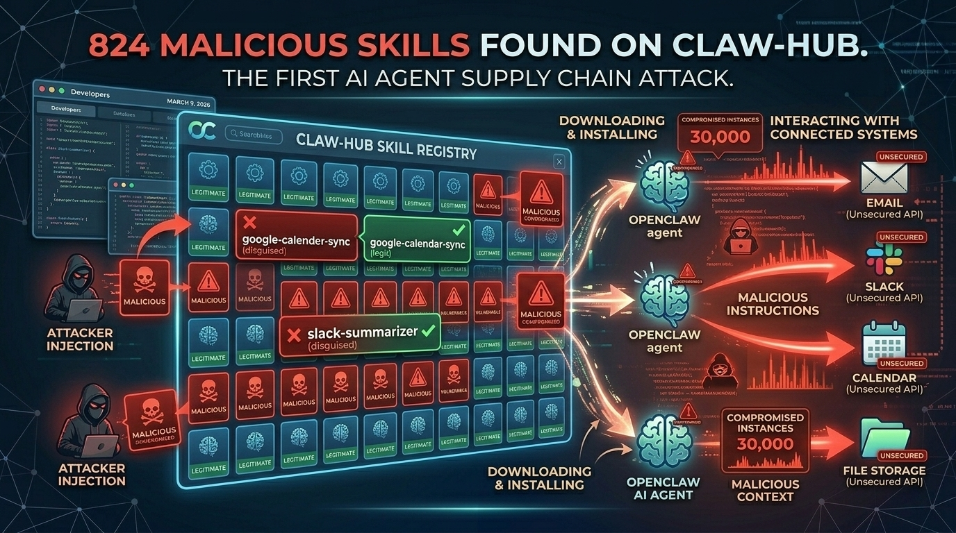 824 Malicious Skills Found on ClawHub: What the ClawHavoc Campaign Teaches Us About AI Agent Supply Chains